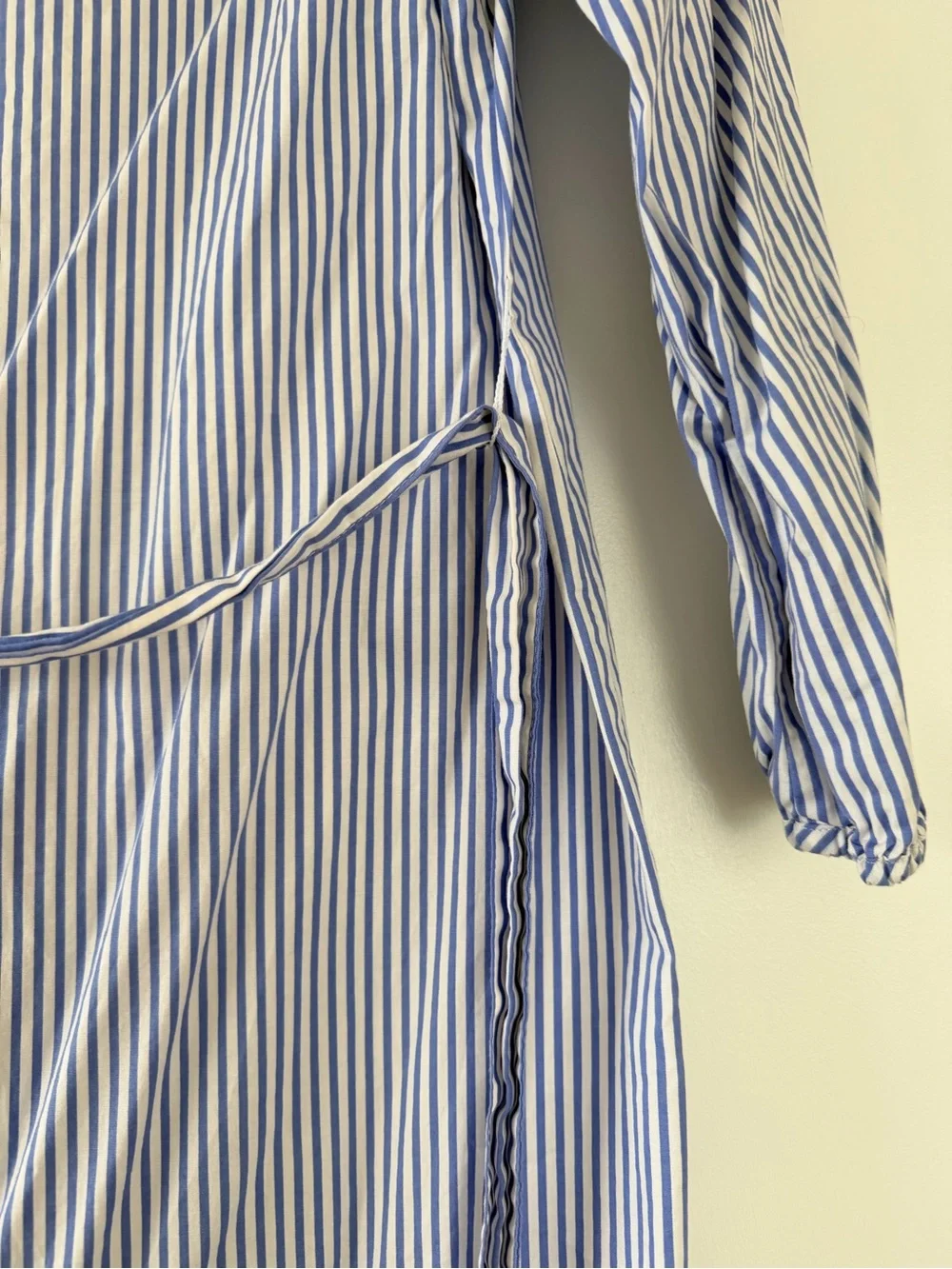 J. Crew Blue and White Striped Poplin Dress